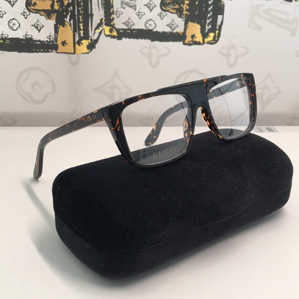 New Authentic Gucci Tortoiseshell Square Glasses GG1040o 002 - Picture 14 of 14